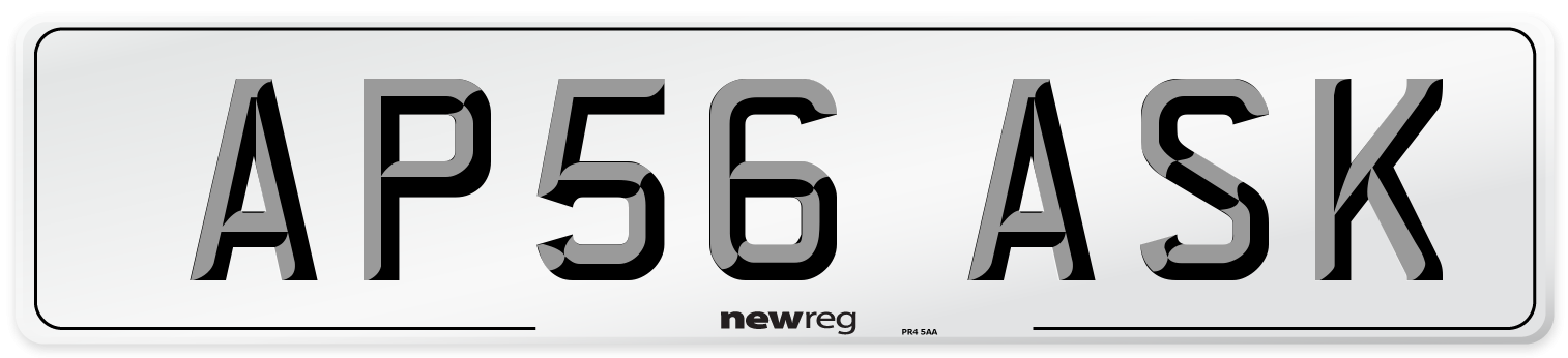 AP56 ASK Number Plate from New Reg